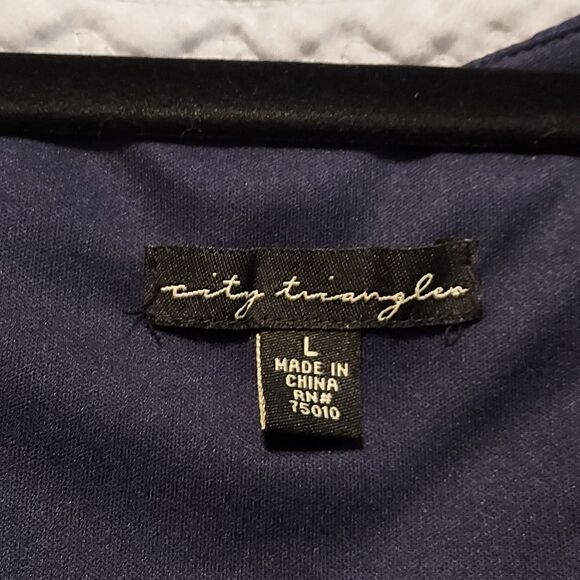 City Triangles Sheer Lined Dress with Puff Sleeve - Picture 4 of 5